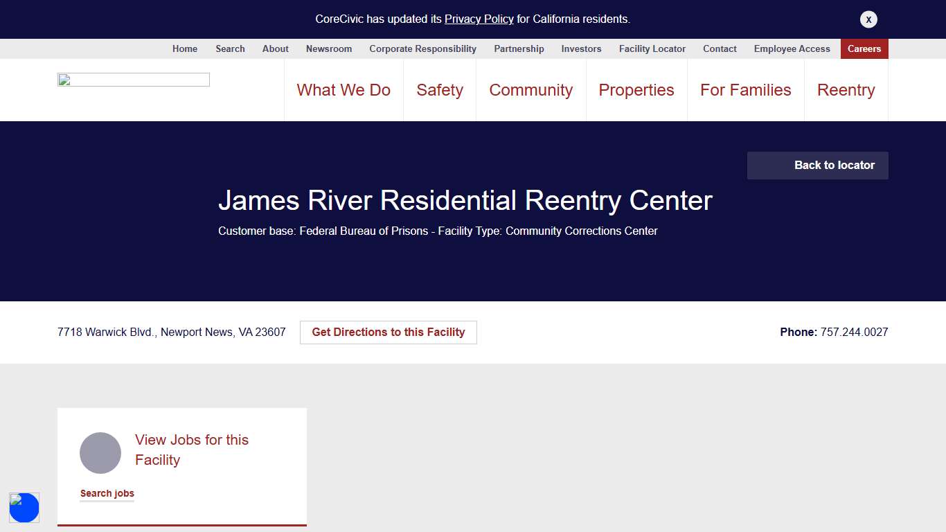 James River Residential Reentry Center