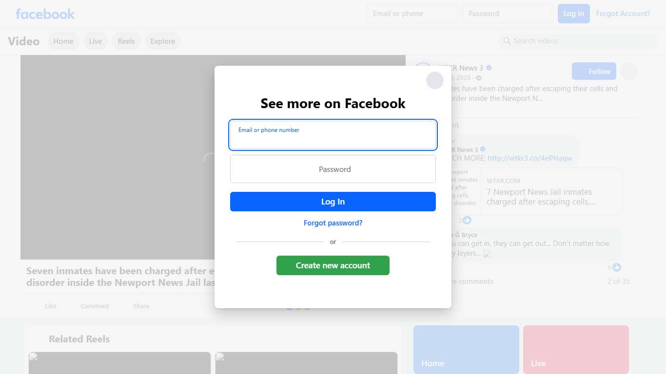 Seven inmates have been charged after escaping their cells and causing disorder inside the Newport News Jail last week, according to Sheriff Gabe Morgan. During a press conference Wednesday, the sheriff shared that this happened on July 2 during a lockdown, which was implemented when inmates failed to follow rules and regulations. To see the full story click the link in comments. WTKR News 3 Facebook